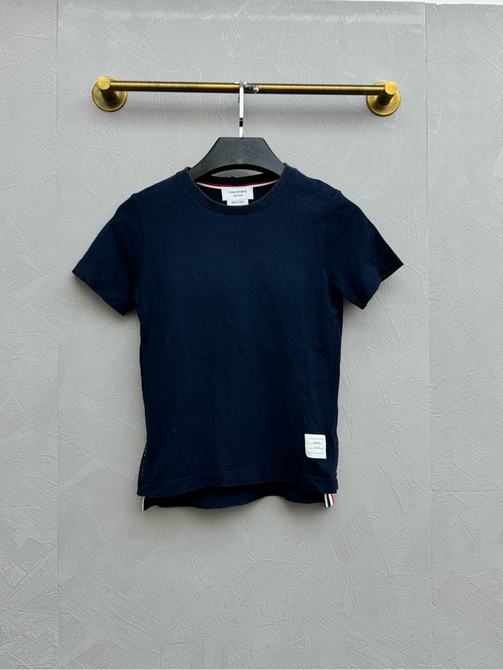 🚩steal Thom Browne Navy Short Sleeve Crewneck Tee